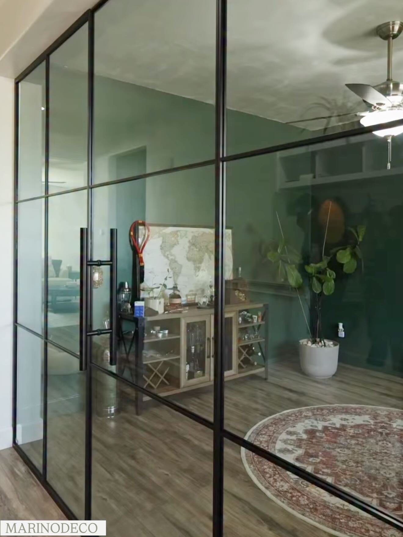 Interior glass divider
